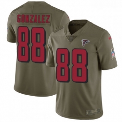 Youth Nike Atlanta Falcons 88 Tony Gonzalez Limited Olive 2017 Salute to Service NFL Jersey