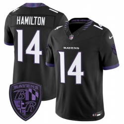 Men Baltimore Ravens  14 Kyle Hamilton Black 2026 F U S E  Alternate Vapor Stitched Limited Football Jersey
