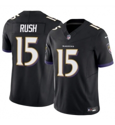 Men Baltimore Ravens 15 Cooper Rush Black 2025 F U S E Vapor Limited Football Jersey