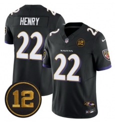 Men Baltimore Ravens 22 Derrick Henry Black 2025 F U S E Jacoby Jones Patch Vapor Limited Football Jersey Men Baltimore Ravens 22 Derrick Henry Black 2025 F U S E Jacoby Jones Patch Vapor Limited Football Jersey