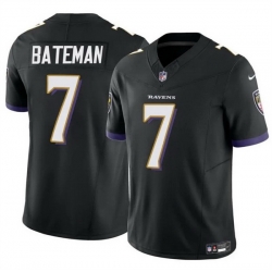 Men Baltimore Ravens 7 Rashod Bateman Black 2023 F U S E Vapor Limited Football Jersey