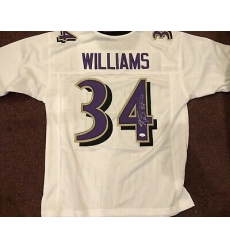 Men Baltimore Ravens Ricky Williams #34 Throwback Stitched Jersey White