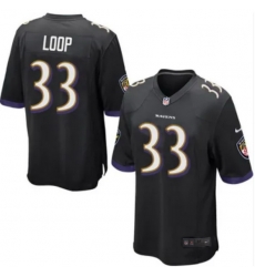 Men Baltimore Ravens Tyler Loop #33 Black Stitched NFL Jersey