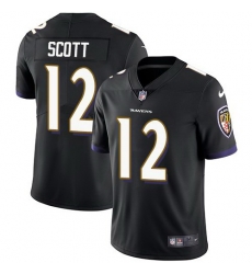 Nike Ravens 12 Jaleel Scott Black Vapor Untouchable Limited Jersey