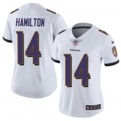 Women Baltimore Ravens 14 Kyle Hamilton White 2023 F U S E Vapor Jersey