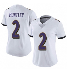 Women Nike Baltimore Ravens #2 Tyler Huntley White Vapor Untouchable Limited Jersey