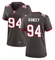 Women Tampa Bay Buccanee 94 Calijah Kancey Grey 2023 Draft Stitched Game Jersey