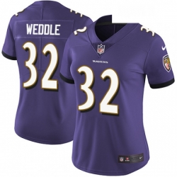 Womens Nike Baltimore Ravens 32 Eric Weddle Purple Team Color Vapor Untouchable Limited Player NFL Jersey