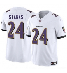 Youth Baltimore Ravens 24 Malaki Starks White 2025 Draft F U S E Vapor Limited Football Jersey