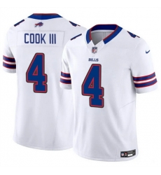 Men Buffalo Bills 4 James Cook III White 2025 F U S E Vapor Untouchable Limited Stitched Football Jersey Men Buffalo Bills 4 James Cook III White 2025 F U S E Vapor Untouchable Limited Stitched Football Jersey