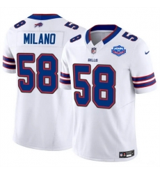 Men Buffalo Bills 58 Matt Milano Matt Milano White 2025 F U S E With Farewell Patch Vapor Untouchable Limited Stitched Football Jersey Men Buffalo Bills 58 Matt Milano Matt Milano White 2025 F U S E With Farewell Patch Vapor Untouchable Limited Stitched Football Jersey