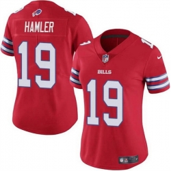 Women Buffalo Bills 19 KJ Hamler Red Vapor Stitched Football Jersey