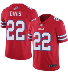 Nike Bills #22 Vontae Davis Red Youth Stitched NFL Limited Rush Jersey