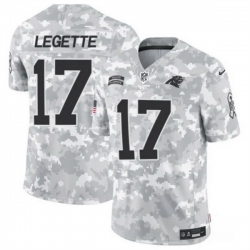 Men Carolina Panthers 17 Xavier Legette 2024 F U S E Arctic Camo Salute To Service Limited Stitched Football Jersey