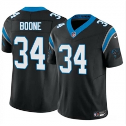 Men Carolina Panthers 34 Mike Boone Black 2024 F U S E  Vapor Limited Stitched Football Jersey