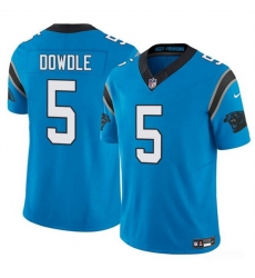 Men Carolina Panthers 5 Rico Dowdle Blue 2025 F U S E  Vapor Limited Stitched Football Jersey
