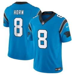 Men Carolina Panthers 8 Jaycee Horn Blue 2023 F U S E  Vapor Untouchable Stitched Football Jersey