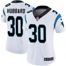 Women Carolina Panthers #30 Chuba Hubbard White F U S E Stitched NFL Jersey