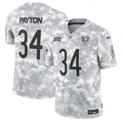 Men Chicago Bears 34 Walter Payton 2024 Arctic Camo Salute To Service Limited Stitched Football Jersey