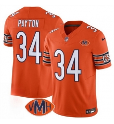 Men Chicago Bears 34 Walter Payton Orange 2025 F U S E  With VMH Patch Vapor Untouchable Limited Stitched Football Jersey