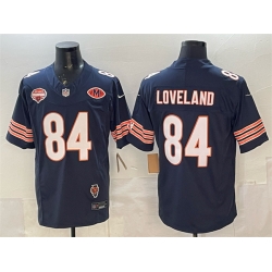 Men Chicago Bears 84 Colston Loveland Navy F U S E  2025 NFC North Champions  26 VMH Patch Vapor Untouchable Limited Stitched Football Jersey
