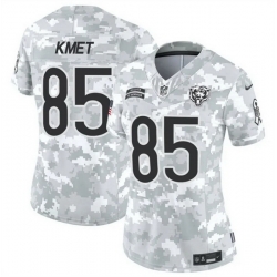 Women Chicago Bears 85 Cole Kmet 2024 F U S E Arctic Camo Salute To Service Limited Stitched Football Jersey