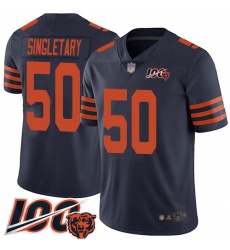 Youth Chicago Bears 50 Mike Singletary Limited Navy Blue Rush Vapor Untouchable 100th Season Football Jersey