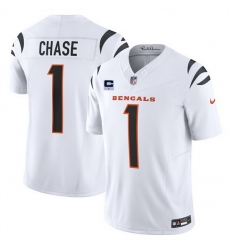 Men Cincinnati Bengals 1 Ja 27Marr Chase White 2025 F U S E  With 1 Star C Patch Vapor Untouchable Limited Stitched Football Jersey