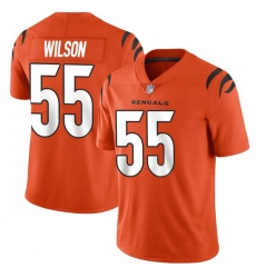 Men Cincinnati Bengals 55 Logan Wilson 2021 Orange Vapor Untouchable Limited Stitched Jersey