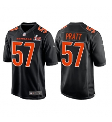 Men Cincinnati Bengals 57 Germaine Pratt 2022 Black Super Bowl LVI Game Stitched Jersey