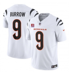 Men Cincinnati Bengals 9 Joe Burrow White 2025 F U S E With 4 Star C Patch Vapor Untouchable Limited Stitched Football Jersey Men Cincinnati Bengals 9 Joe Burrow White 2025 F U S E With 4 Star C Patch Vapor Untouchable Limited Stitched Football Jersey