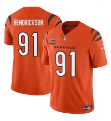 Men Cincinnati Bengals 91 Trey Hendrickson Orange 2025 F U S E With 1 Star C Patch Vapor Untouchable Limited Stitched Football Jersey Men Cincinnati Bengals 91 Trey Hendrickson Orange 2025 F U S E With 1 Star C Patch Vapor Untouchable Limited Stitched Football Jersey