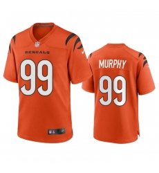 Men Cincinnati Bengals 99 Myles Murphy Orange Stitched Game Jersey