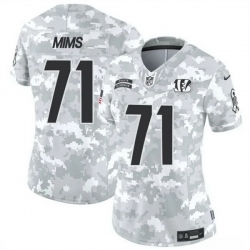 Women Cincinnati Bengals 71 Amarius Mims 2024 F U S E Arctic Camo Salute To Service Limited Stitched Football Jersey