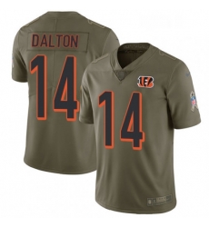 Youth Nike Cincinnati Bengals 14 Andy Dalton Limited Olive 2017 Salute to Service NFL Jersey