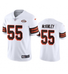 Cleveland Browns 55 Takkarist Mckinley Nike 1946 Collection Alternate Vapor Limited NFL Jersey  White