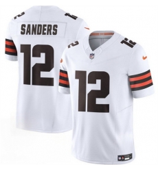Men Cleveland Browns 12 Shedeur Sanders White 2025 Draft F U S E  Vapor Limited Stitched Football Jersey