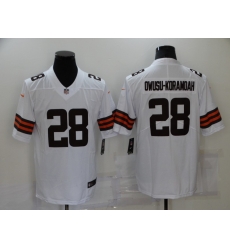 Men Cleveland Browns 28 Owusu-koramoah White 2021 Vapor Untouchable Limited Player Nike NFL Jersey