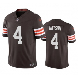 Men Cleveland Browns 4 Deshaun Watson Brown 2023 F U S E  Vapor Untouchable Limited Stitched Jersey