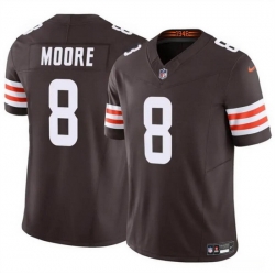 Men Cleveland Browns 8 Elijah Moore Brown 2023 F U S E Vapor Limited Stitched Football Jersey