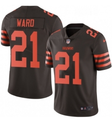 Mens Nike Cleveland Browns 21 Denzel Ward Elite Brown Rush Vapor Untouchable NFL Jersey