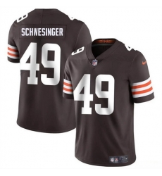Youth Cleveland Browns 49 Carson Schwesinger Brown 2025 Draft Vapor Untouchable Limited Stitched Football Jersey