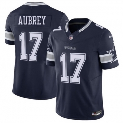 Men Dallas Cowboys 17 Brandon Aubrey Navy 2025 F U S E Vapor Untouchable Limited Stitched Football Jersey