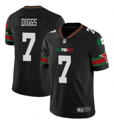 Men Dallas Cowboys 7 Trevon Diggs Black Mexico Vapor Limited Stitched Football Jersey