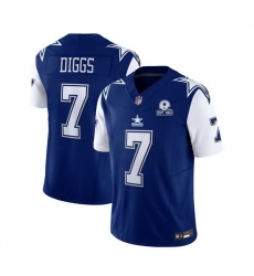 Men Dallas Cowboys 7 Trevon Diggs Navy 2023 F U S E  With 1960 Patch Vapor Limited Stitched Football Jersey