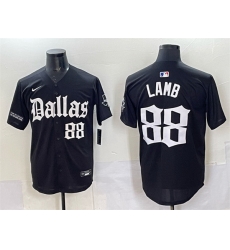 Men Dallas Cowboys 88 CeeDee Lamb Black  27Gothic Lone Star Edition 27 Limited Stitched Baseball Jersey