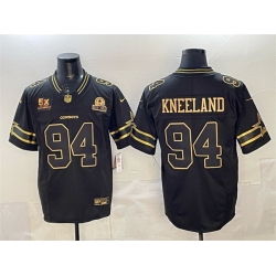 Men Dallas Cowboys 94 Marshawn Kneeland Black Gold 2025 F U S E  With 5x Super Bowl Champions  26 Established In 1960 Patch Vapor Limited Stitched Football
