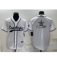 Men Dallas Cowboys White Team Big Logo With Patch Cool Base Stitched Baseb