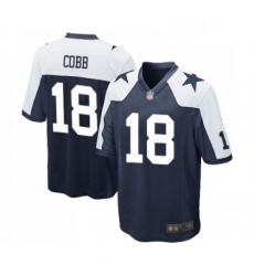 Mens Dallas Cowboys 18 Randall Cobb Game Navy Blue Throwback Alternate Football Jerse