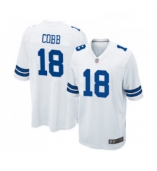 Mens Dallas Cowboys 18 Randall Cobb Game White Football Jerseyy